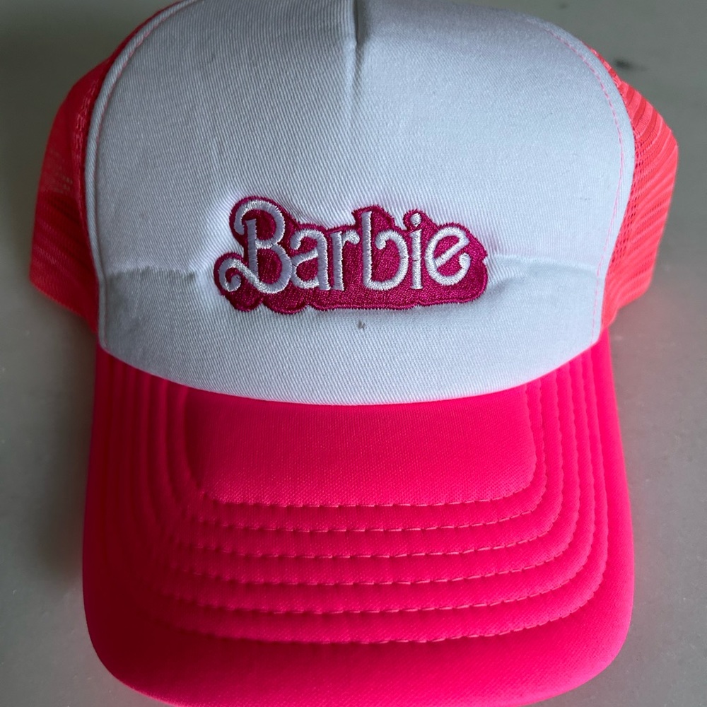 Hot Pink White Barbie Trucker  Hat